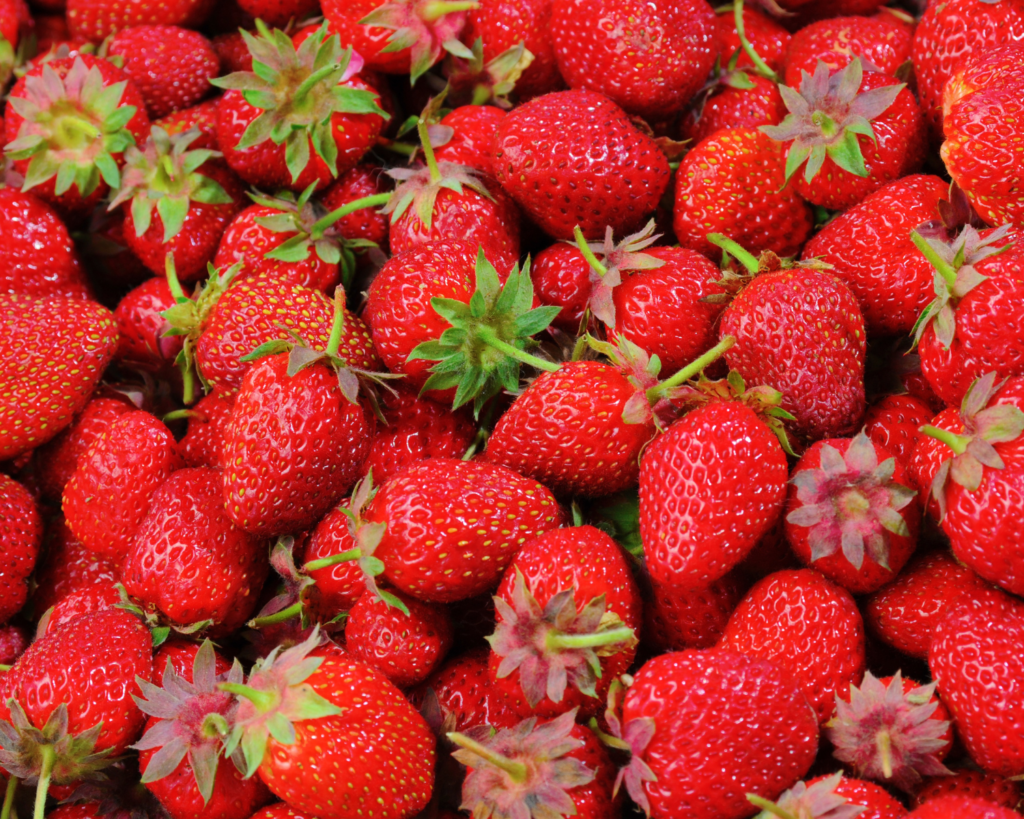 British red strawberries.